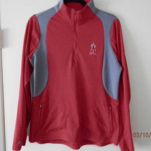 LA Angels Anaheim MLB Baseball Women's Quarter Zip Long Sleeve Top Sze- Med Red